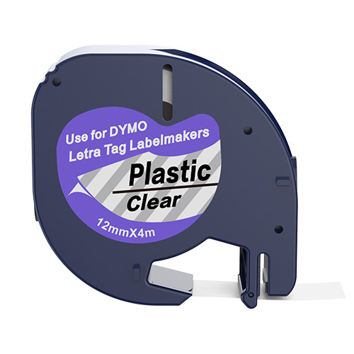 Bandă compatibilă Dymo 12267 negru pe transparent 12mm