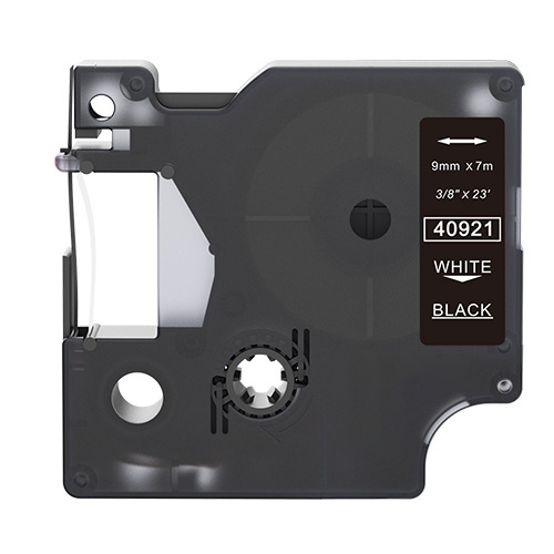 Bandă compatibilă Dymo 40921 alb pe negru 9mm