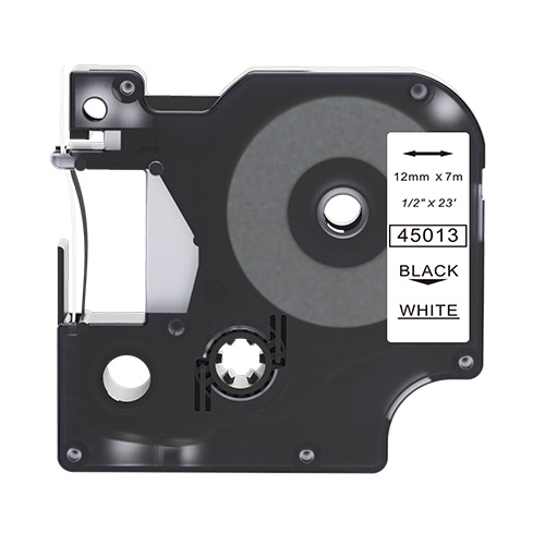 Bandă compatibilă Dymo 45013 negru pe alb 12mm