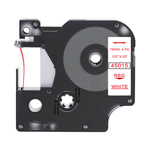 Bandă compatibilă Dymo 45015 roșu pe alb 12mm