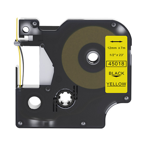 Bandă compatibilă Dymo 45018 negru pe galben 12mm