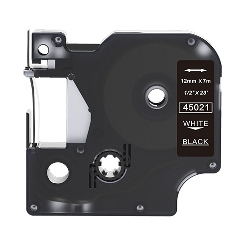 Bandă compatibilă Dymo 45021 alb pe negru 12mm
