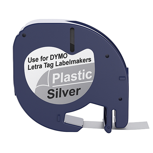 Bandă compatibilă Dymo 91208 negru pe argintiu 12mm