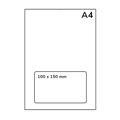 Aviz de expediție / etichetă de retur cu etichetă de expediere 100 x 150 mm