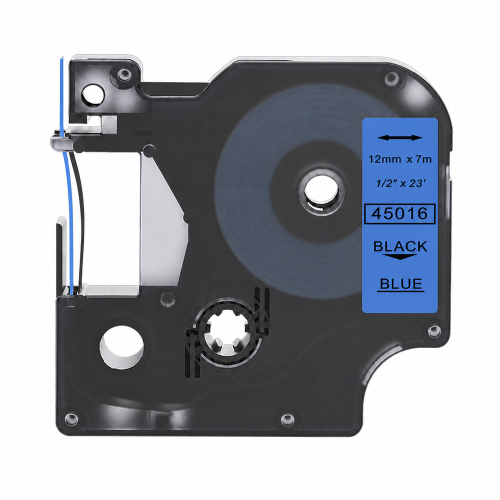 Bandă compatibilă Dymo 45016 negru pe albastru 12mm