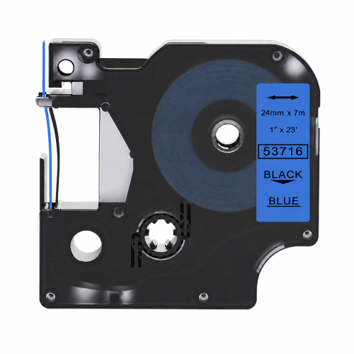 Bandă compatibilă Dymo 53716 negru pe albastru 24mm