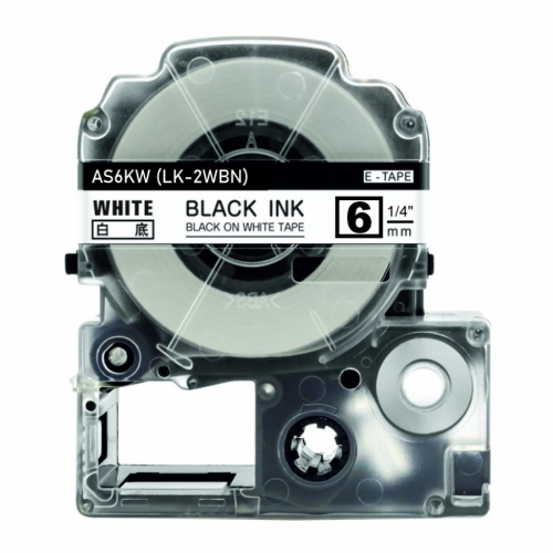 Bandă compatibilă Epson LK-2WBN negru pe alb 6mm