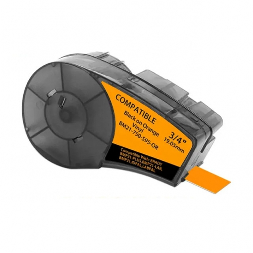 Bandă compatibilă Brady M21-750-595-OR negru pe portocaliu 19,1mm
