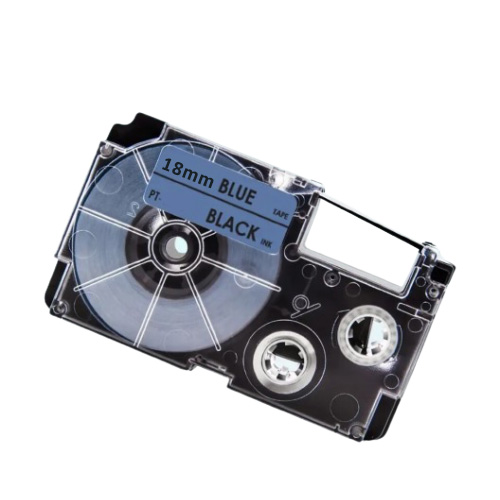 Bandă compatibilă Casio XR-18BU negru pe albastru 18mm