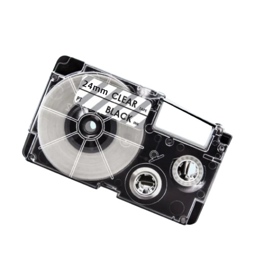 Bandă compatibilă Casio XR-24X negru pe transparent 24mm