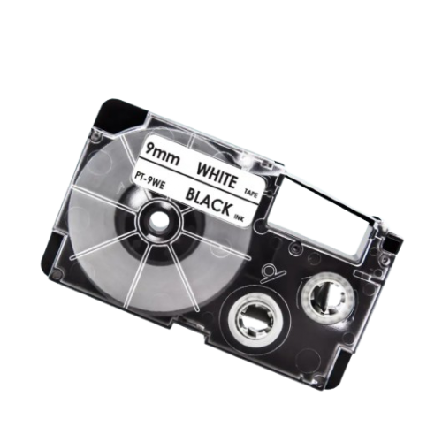 Bandă compatibilă Casio XR-9WE negru pe alb 9mm